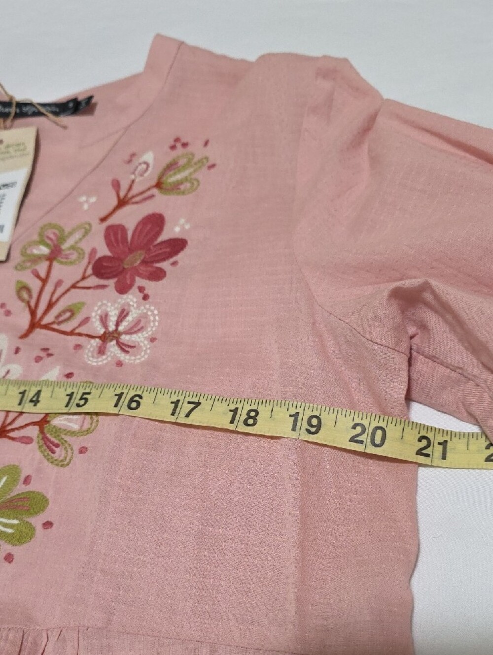 Gudrun Sjoden Embroidered Top Organic Cotton Mother Of Pearl Buttons Women S NWT - Picture 4 of 8